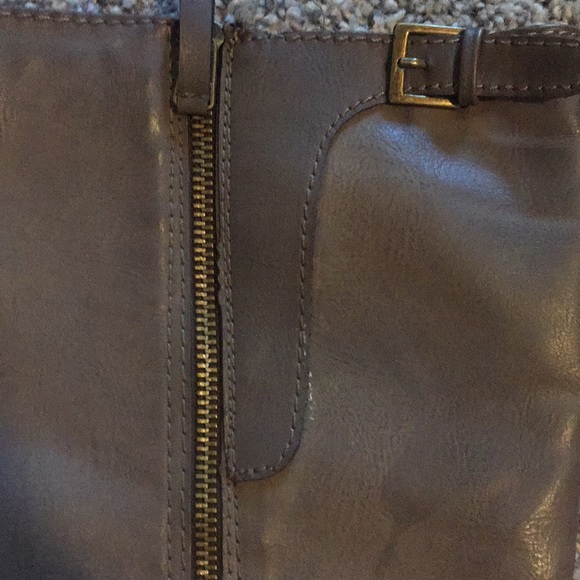 Taupe grey knee high riding boots - Picture 3 of 4